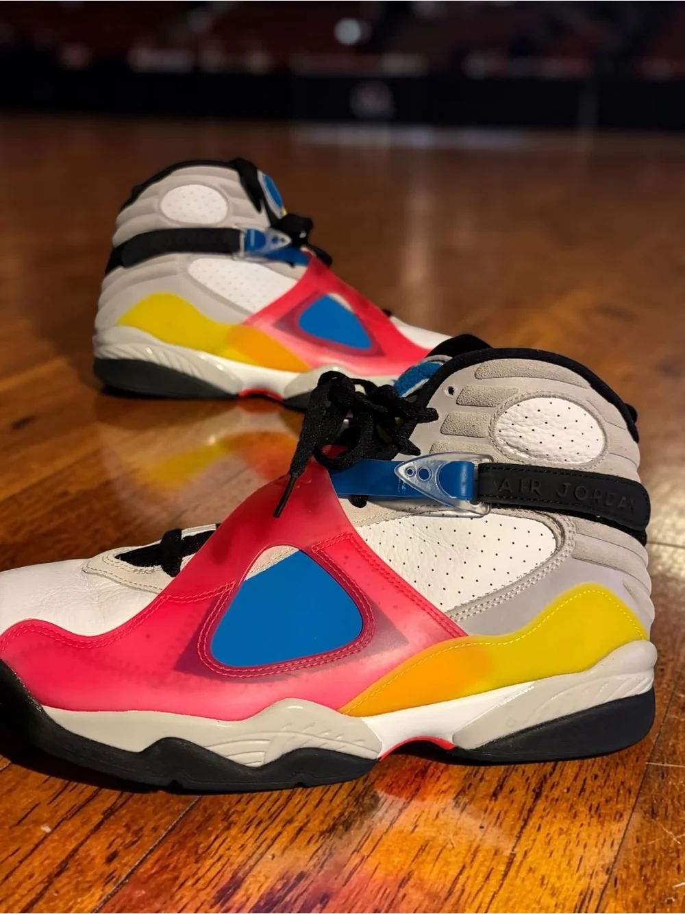 Jordan Men’s Multicolor Athletic Sneakers - White, Red, Blue, Yellow, Black